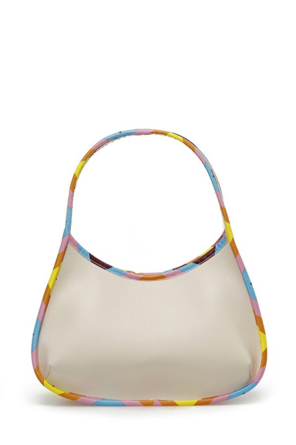CILT RENKLI SERIT OMZ 4FX EKRU MULTI Kadın Omuz Çantası
