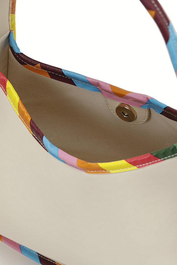 CILT RENKLI SERIT OMZ 4FX EKRU MULTI Kadın Omuz Çantası