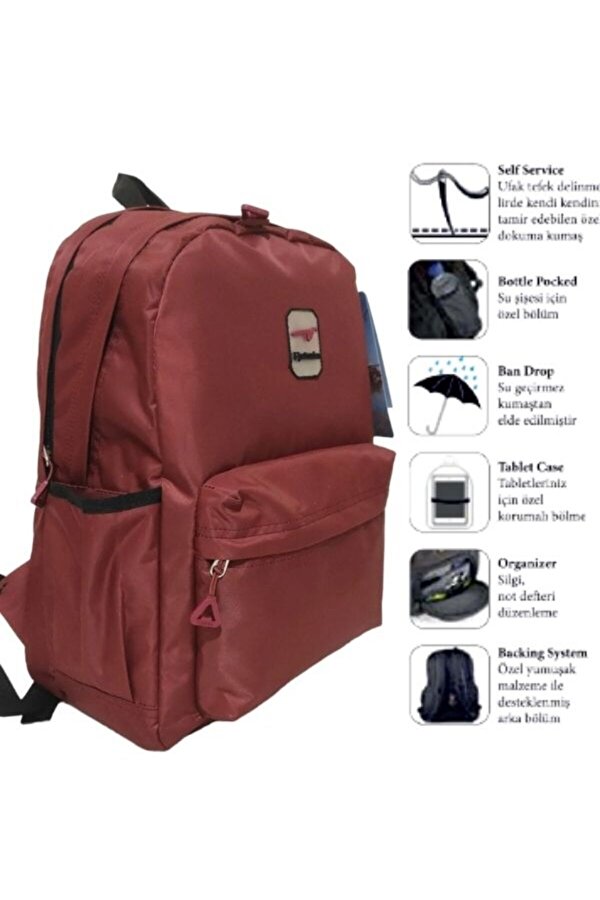 Su Geçirmez Kumaş Çok Gözlü  Okul Ve Sırt Çantası 2115