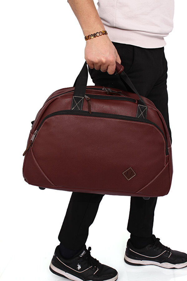 Gk59  klasik seyahat valizi spor hastane çantası el ve omuz annebebek çantası kabin boy hostes valiz BORDO