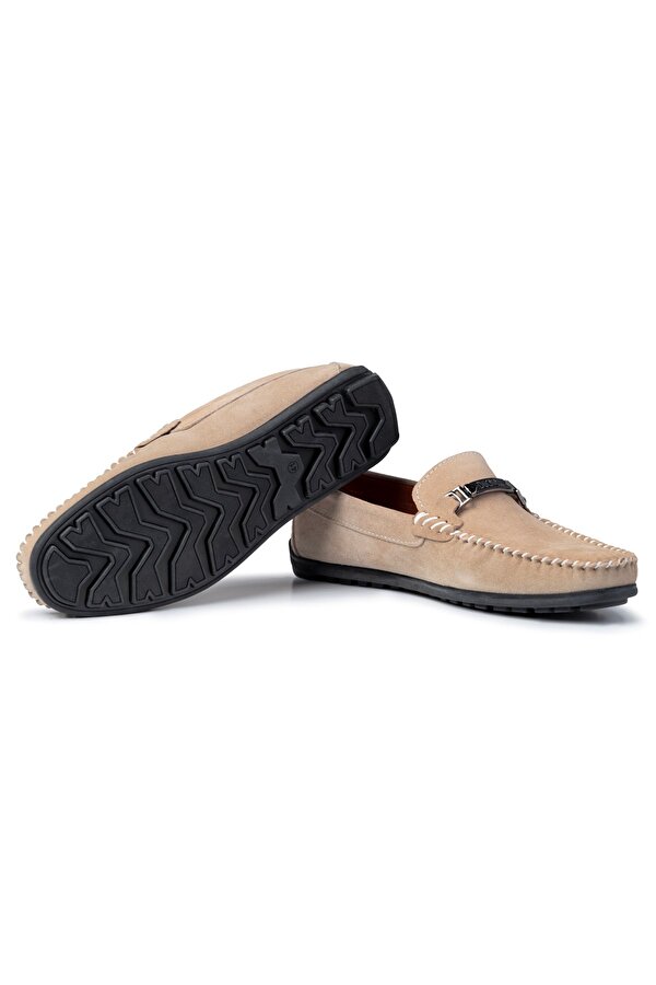 Halb Hakiki Deri Erkek Günlük Ayakkabı, Loafer Ayakkabı, Hafif Ayakkabı, Tokalı Loafer