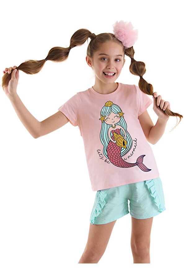 Deniz Kızı Kız Çocuk T-shirt Şort Takım