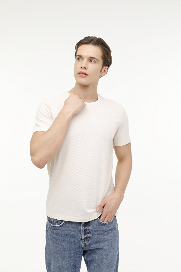 MB 11BS101 4FX Bej Erkek Kısa Kol T-Shirt