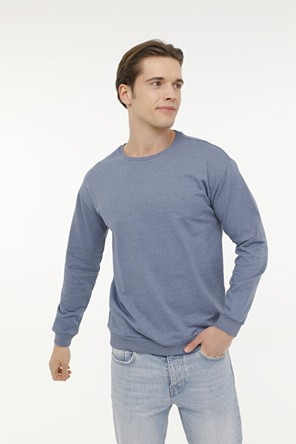 MR RJN90 BSC C SW 4FX Mavi Erkek Sweatshirt