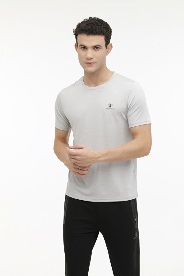 M-CT1328 BS-C PS T-SH 4FX Gri Erkek Kısa Kol T-Shirt