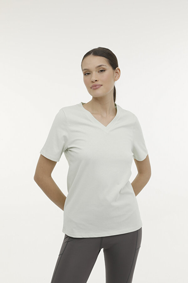 WB V NECK 11SN227 4FX A MINT Kadın Kısa Kol T-Shirt