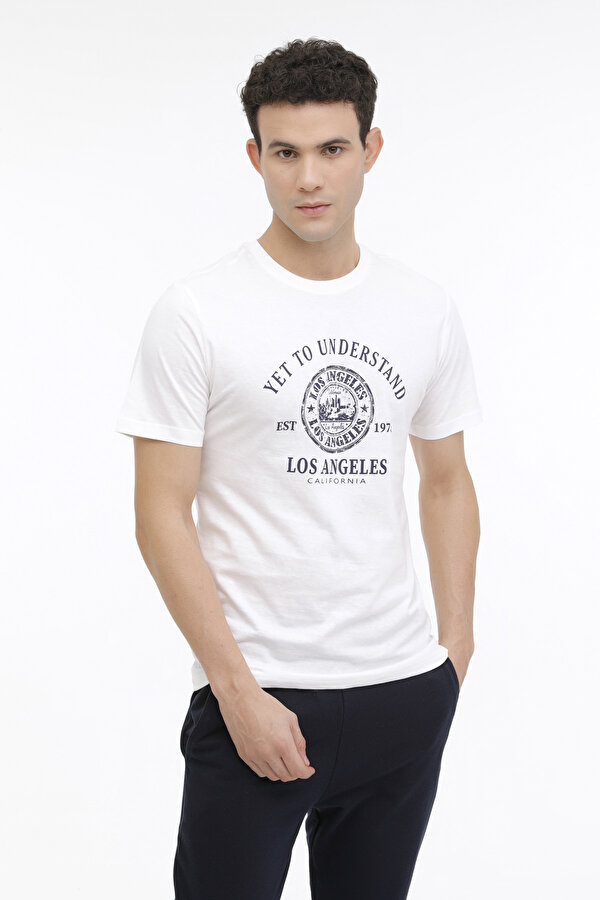 ML LANGLS 11ESCTY-120 4FX Beyaz Erkek Kısa Kol T-Shirt