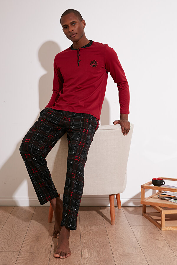 Erkek Pijama Takımı 60961003 BORDO