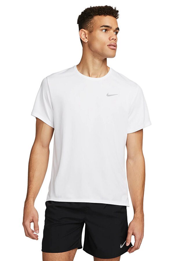 M NK DF UV MILER SS Beyaz Erkek Kısa Kol T-Shirt