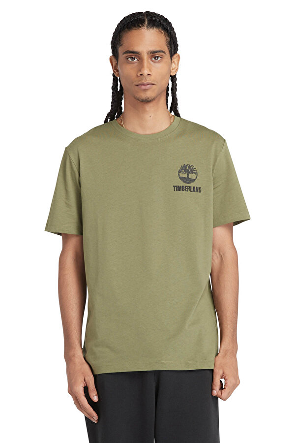 Short Sleeve Back Logo Gr Haki Erkek Kısa Kol T-Shirt