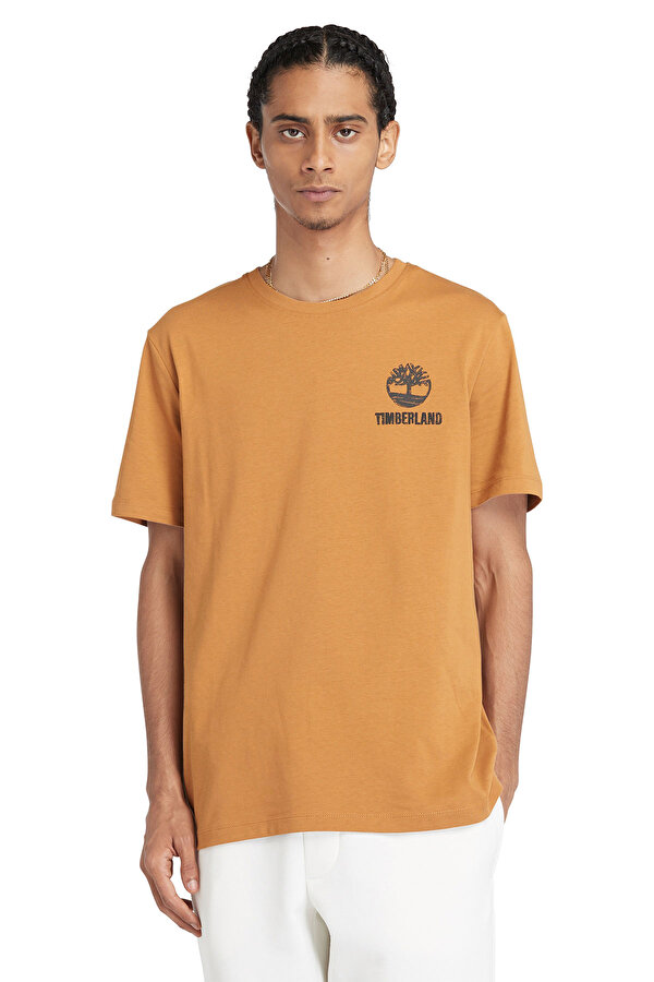 Short Sleeve Back Logo Gr Kahverengi Erkek Kısa Kol T-Shirt