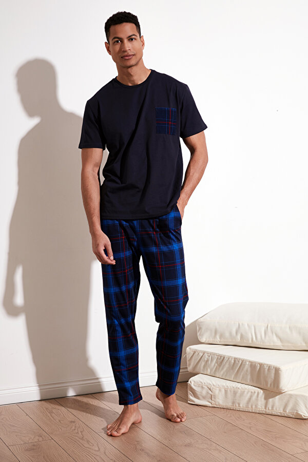 Erkek Pijama Takımı 6572002 LACİVERT-SAKS
