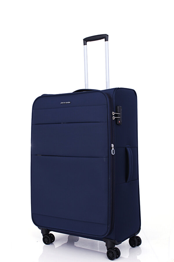 4200 3 LÜ SET Ultra Light Hafif Lüx Kumaş Tekerlekli Valiz LACİVERT
