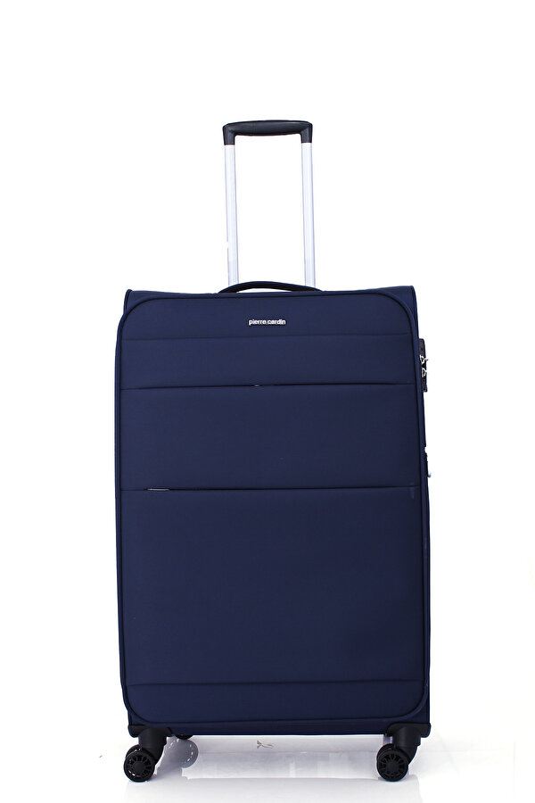4200 3 LÜ SET Ultra Light Hafif Lüx Kumaş Tekerlekli Valiz LACİVERT