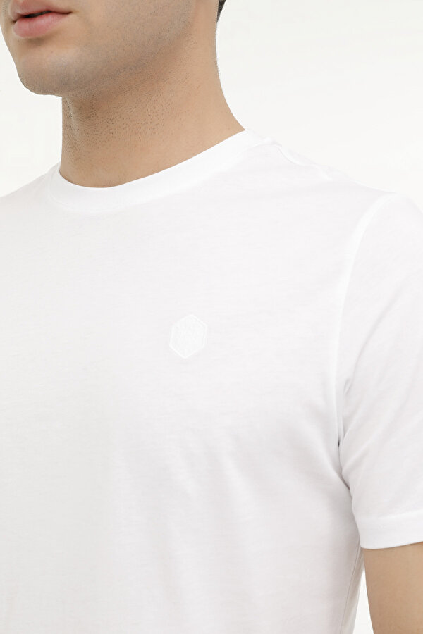 M-CT102 BSC C NK T-SH 4FX WHITE Man Sleeve T-Sh