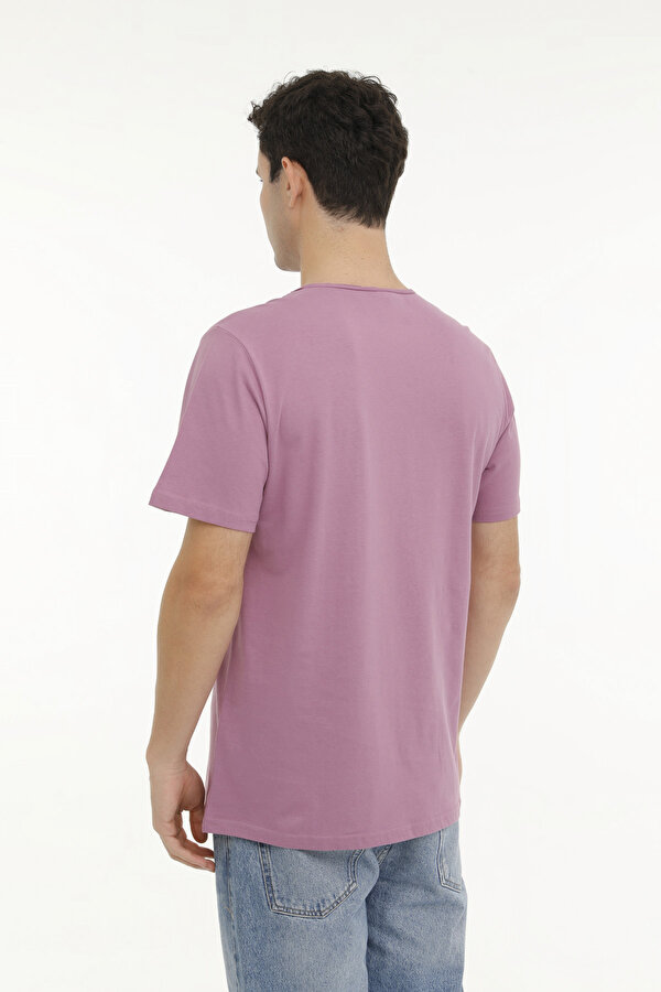 M-SN234 BSC RAW EDGE 4FX PALE PURPLE Man Sleeve T-Sh