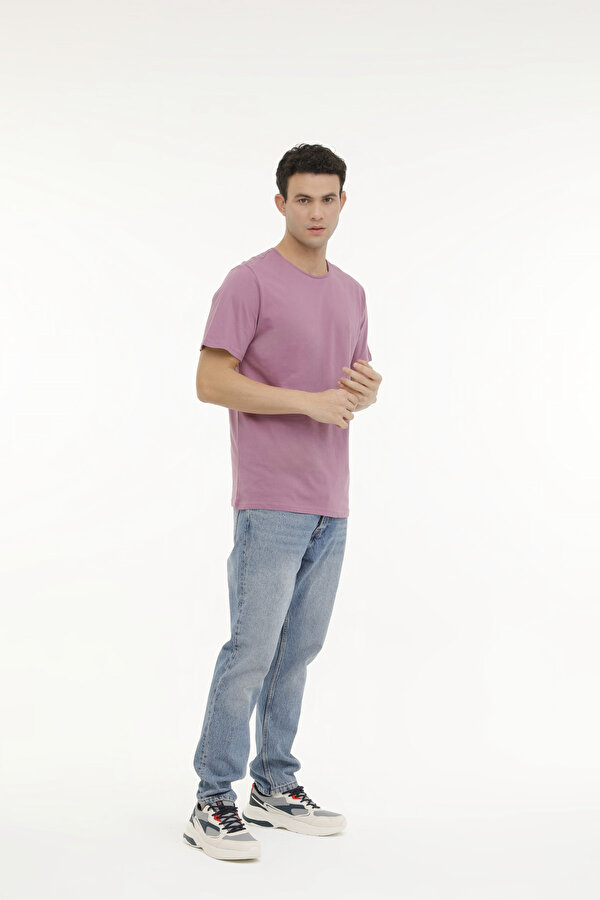 M-SN234 BSC RAW EDGE 4FX PALE PURPLE Man Sleeve T-Sh