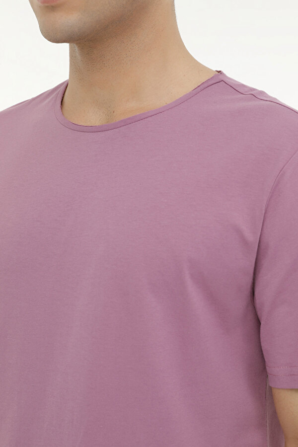 M-SN234 BSC RAW EDGE 4FX PALE PURPLE Man Sleeve T-Sh