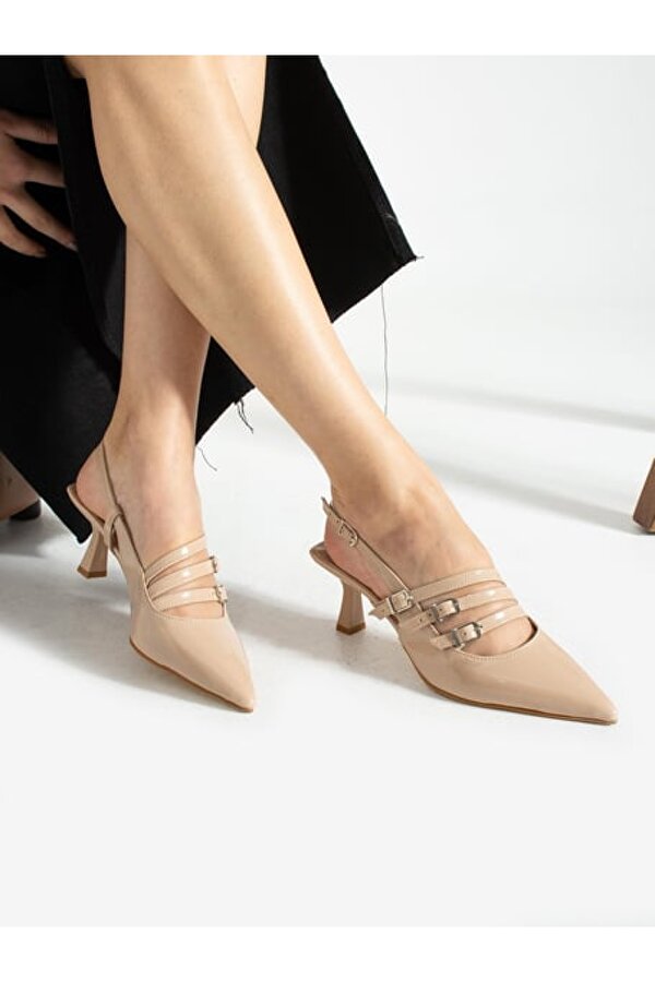 Üç Toka Detaylı Topuklu Stiletto Kadın Klasik Ayakkabı
