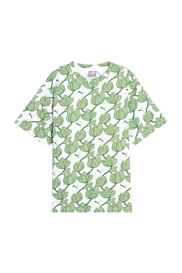 ESS+ BLOSSOM AOP Tee Yeşil Kadın Kısa Kol T-Shirt