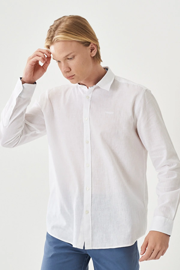 Regular Fit Uzun Kollu Ekru Erkek Gömlek W221085102
