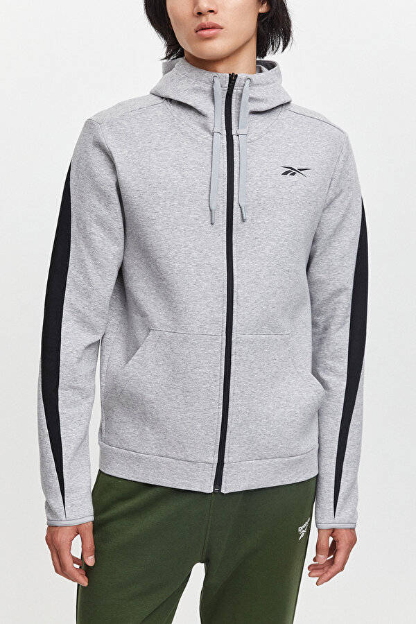 Reebok Dreamblend Full Zip Hoodi Серый 014 Мужчина Толстовка На Молнии
