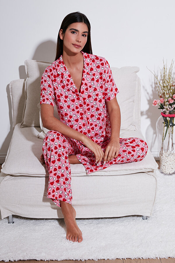 Bayan Pijama Takımı 6110290 TOZ PEMBE