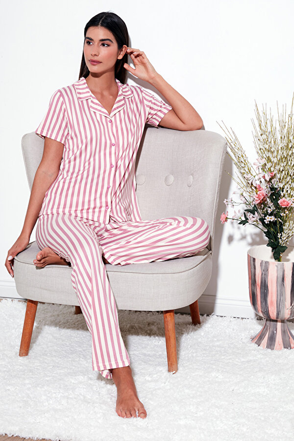Bayan Pijama Takımı 65750101 PUDRA
