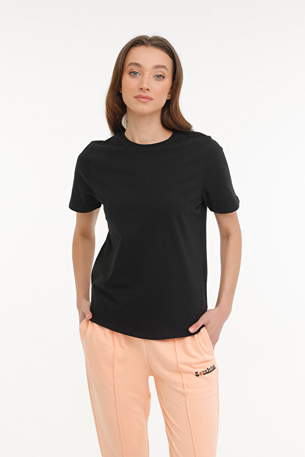 WB PAM C NECK 11SN226 4FX Siyah Kadın Kısa Kol T-Shirt