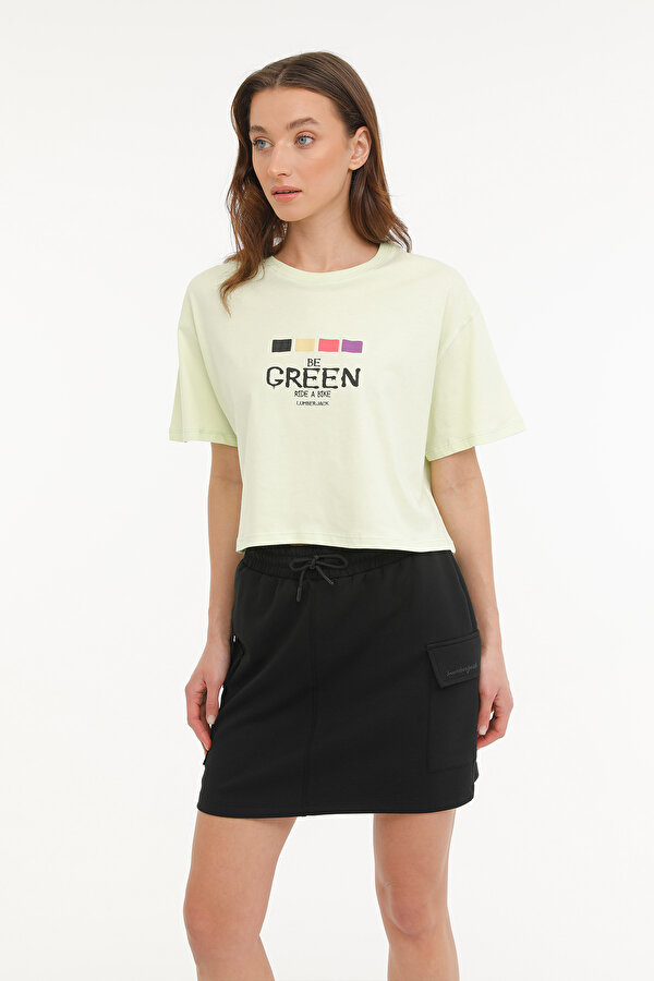 WL VANILLA 11MD1056 Neon Yeşil Kadın Kısa Kol T-Shirt