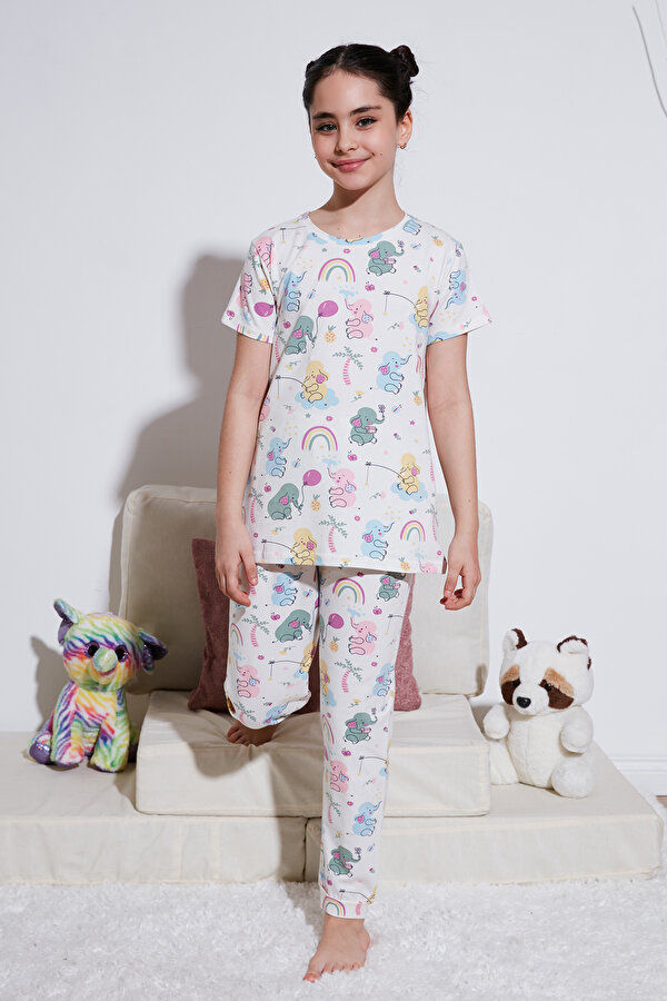 Kız Çocuk Pijama Takımı 6651004 EKRU