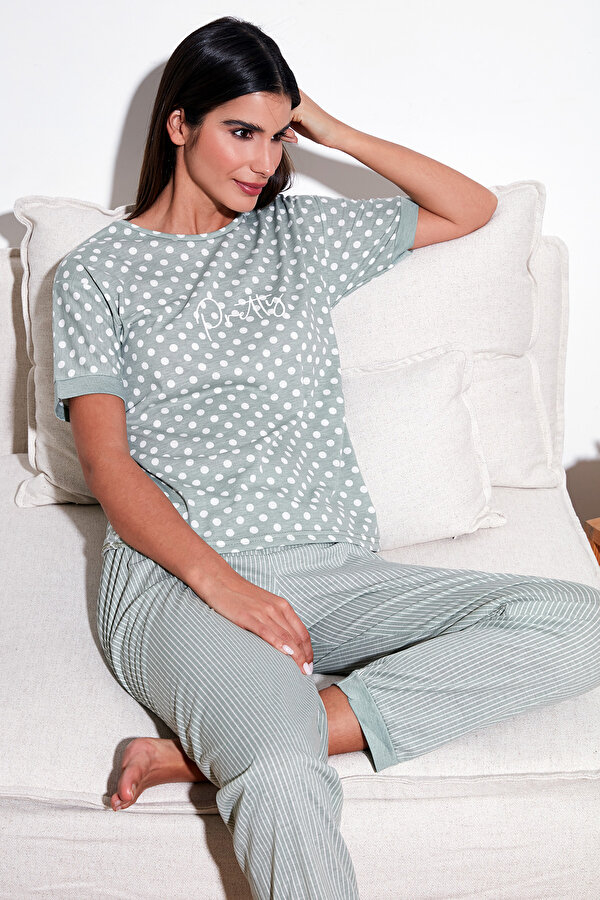 Bayan Pijama Takımı 65790130 ELMA YEŞİLİ