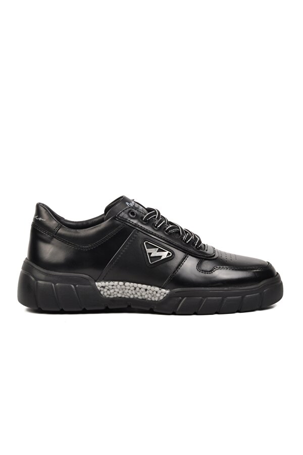 152-19503 Siyah Hakiki Deri Kadın Sneaker