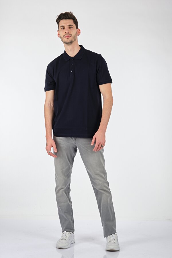 Polo Yaka Rahat Kesim Kısa Kollu Lacivert Erkek T-Shirt 60122212