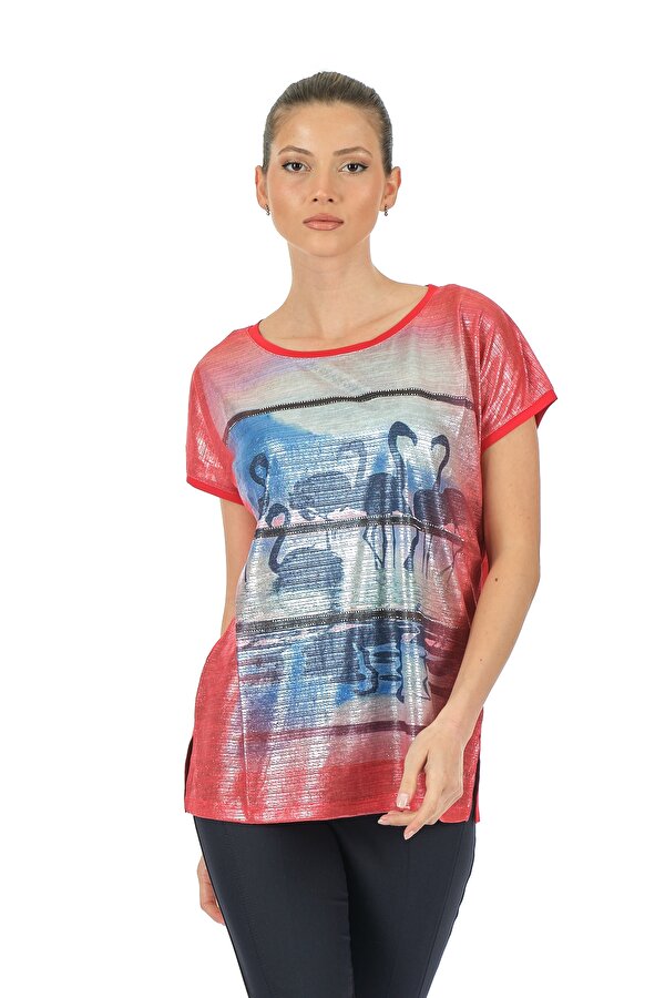 Kırmızı Kadın T-Shirt MY2150P10684