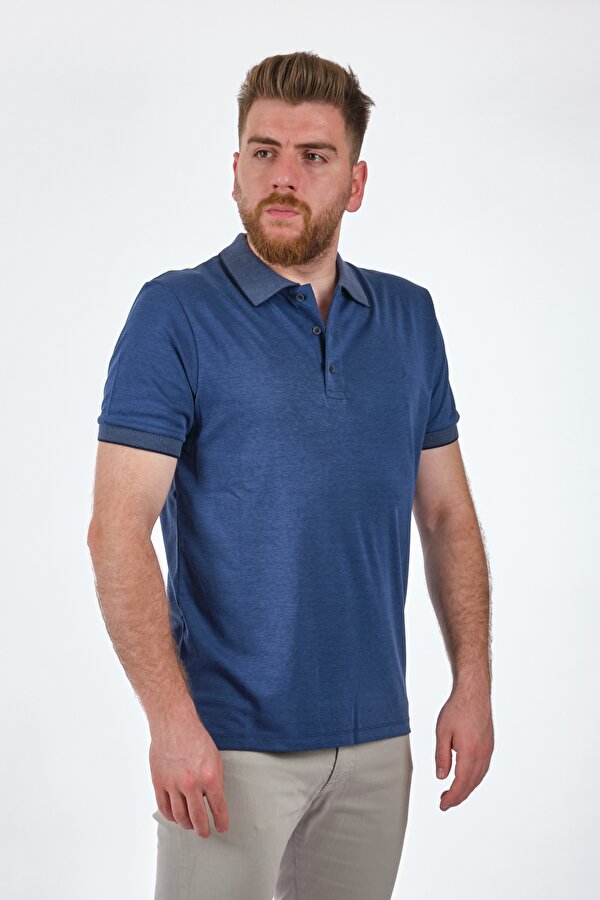 Polo Yaka İndigo Erkek T-Shirt 252001