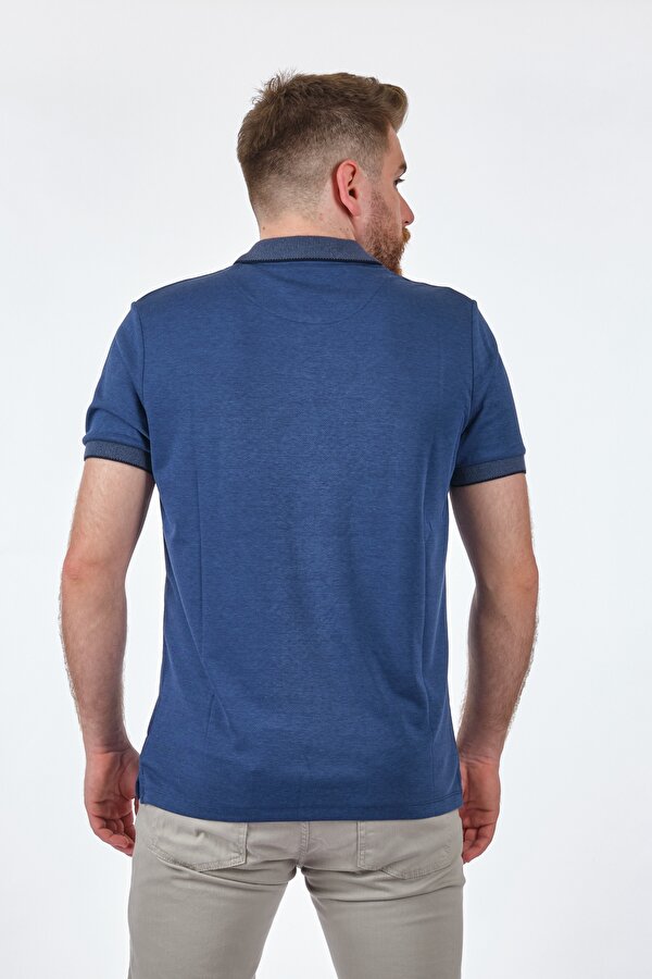 Polo Yaka İndigo Erkek T-Shirt 252001