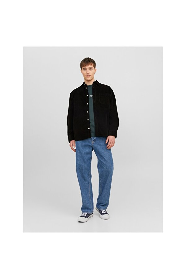 Jack&Jones Oversize Siyah Erkek Gömlek 12239321