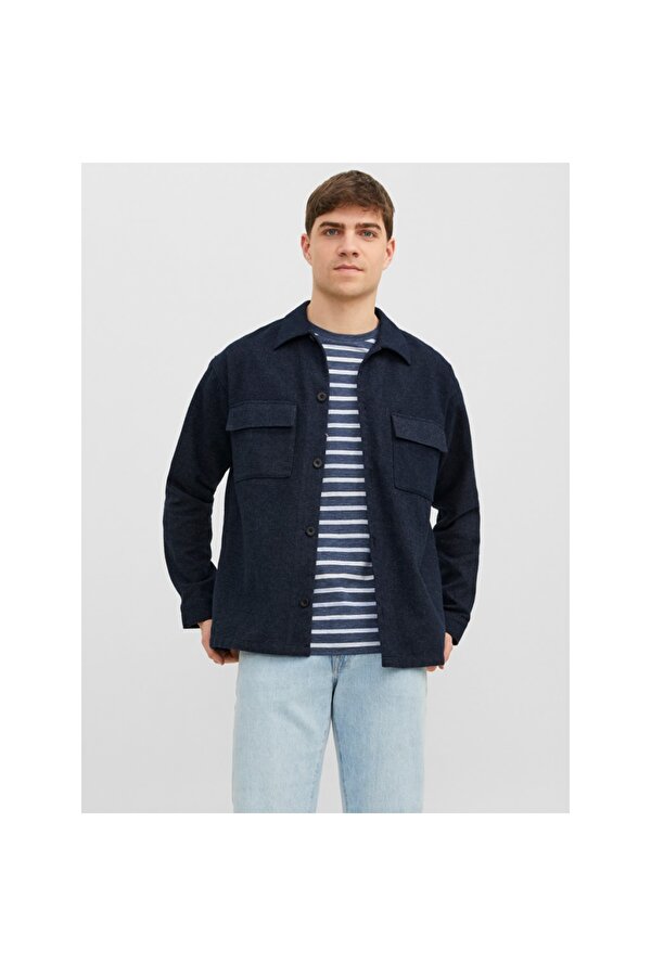 Jack&Jones Regular Fit Uzun Kollu Lacivert Erkek Gömlek 12239329