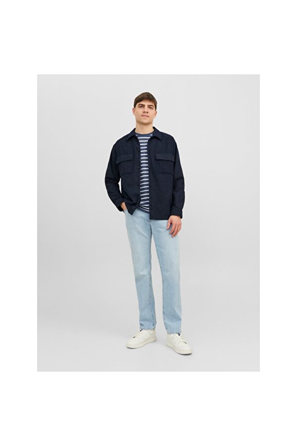 Jack&Jones Regular Fit Uzun Kollu Lacivert Erkek Gömlek 12239329