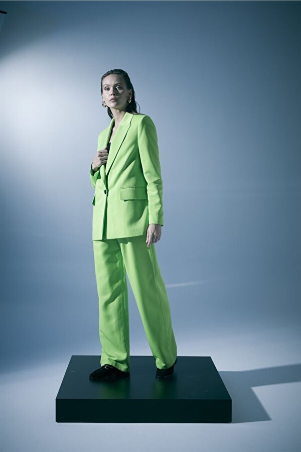 Düğmeli Yeşil Kadın Ceket 23271611