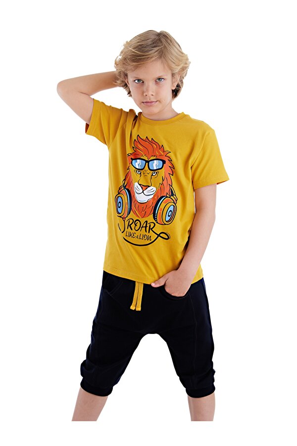 Arslan Erkek Çocuk T-shirt Kapri Şort Takım