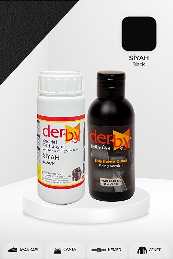 Special Deri Boyası Ve Cilası 100 ml - 2 li Set / Ayakkabı Mont Eşya Çanta Deri Boyası - Siyah