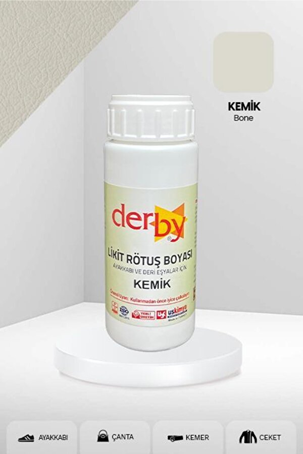 Deri Ayakkabı ve Eşyalar Için Örtücü Yoğun Rötuş Boyası 100 Ml - Kemik