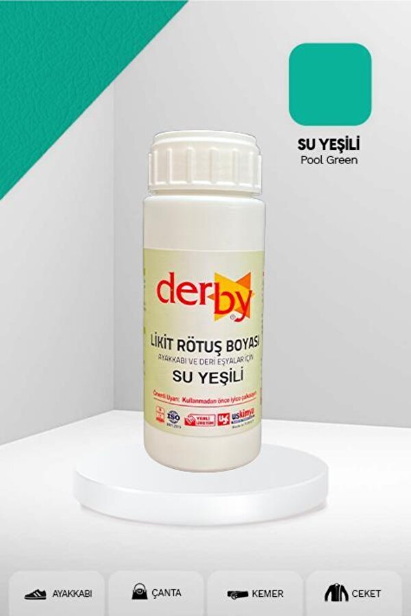 Deri Ayakkabı ve Eşyalar Için Örtücü Yoğun Rötuş Boyası 100 Ml - Su Yeşili