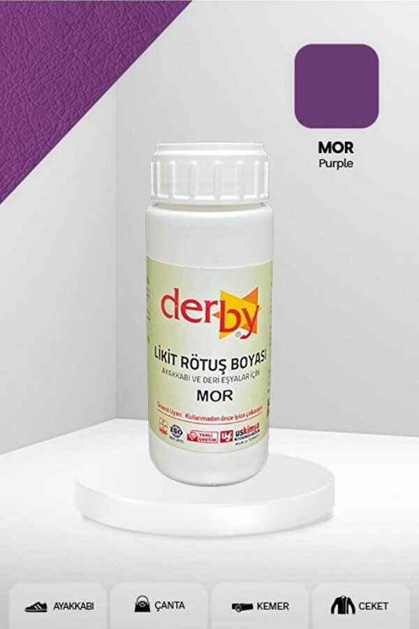 Deri Ayakkabı ve Eşyalar Için Örtücü Yoğun Rötuş Boyası 100 Ml - Mor