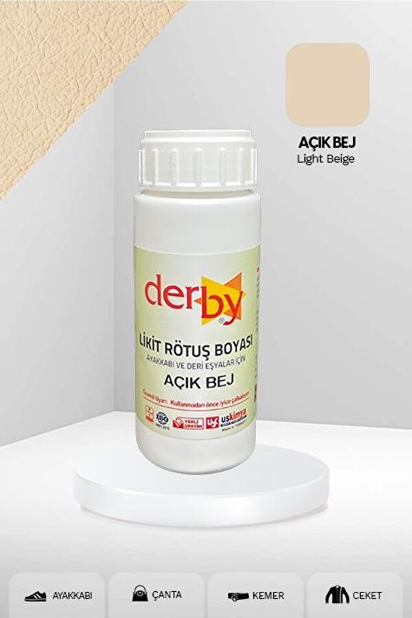 Deri Ayakkabı ve Eşyalar Için Örtücü Yoğun Rötuş Boyası 100 Ml - Açık Bej