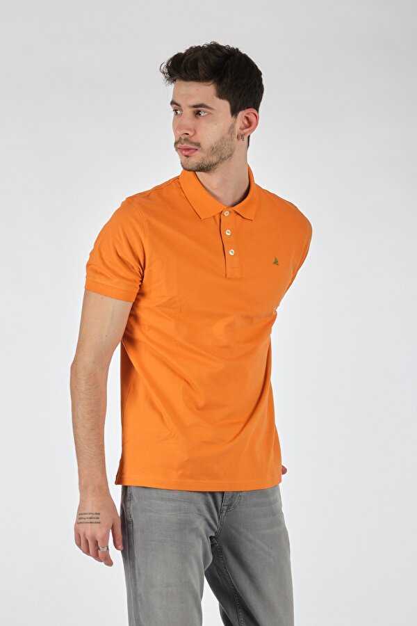 Polo Yaka Slim Fit Kısa Kollu Turuncu Erkek T-Shirt 221220200