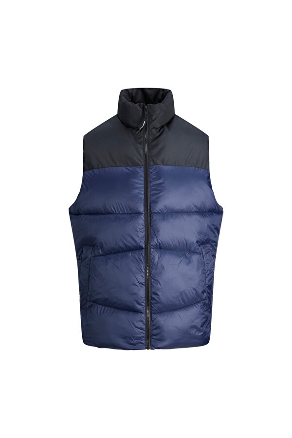 Jack&Jones Dik Yaka Lacivert Erkek Yelek 12212221