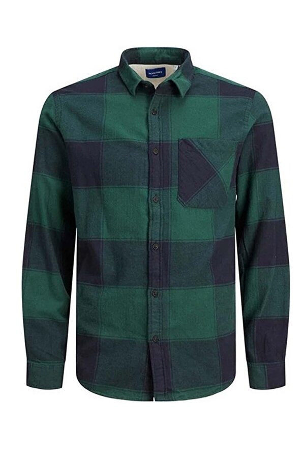 Jack&Jones Yeşil-Lacivert Erkek Oduncu Gömlek 12215467